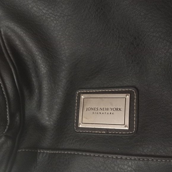 Jones New York Signature Natural Genuine Leader Shoulder Bag Black with Pockets… - Picture 5 of 8